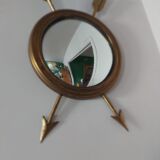 Curved brass witch's mirror