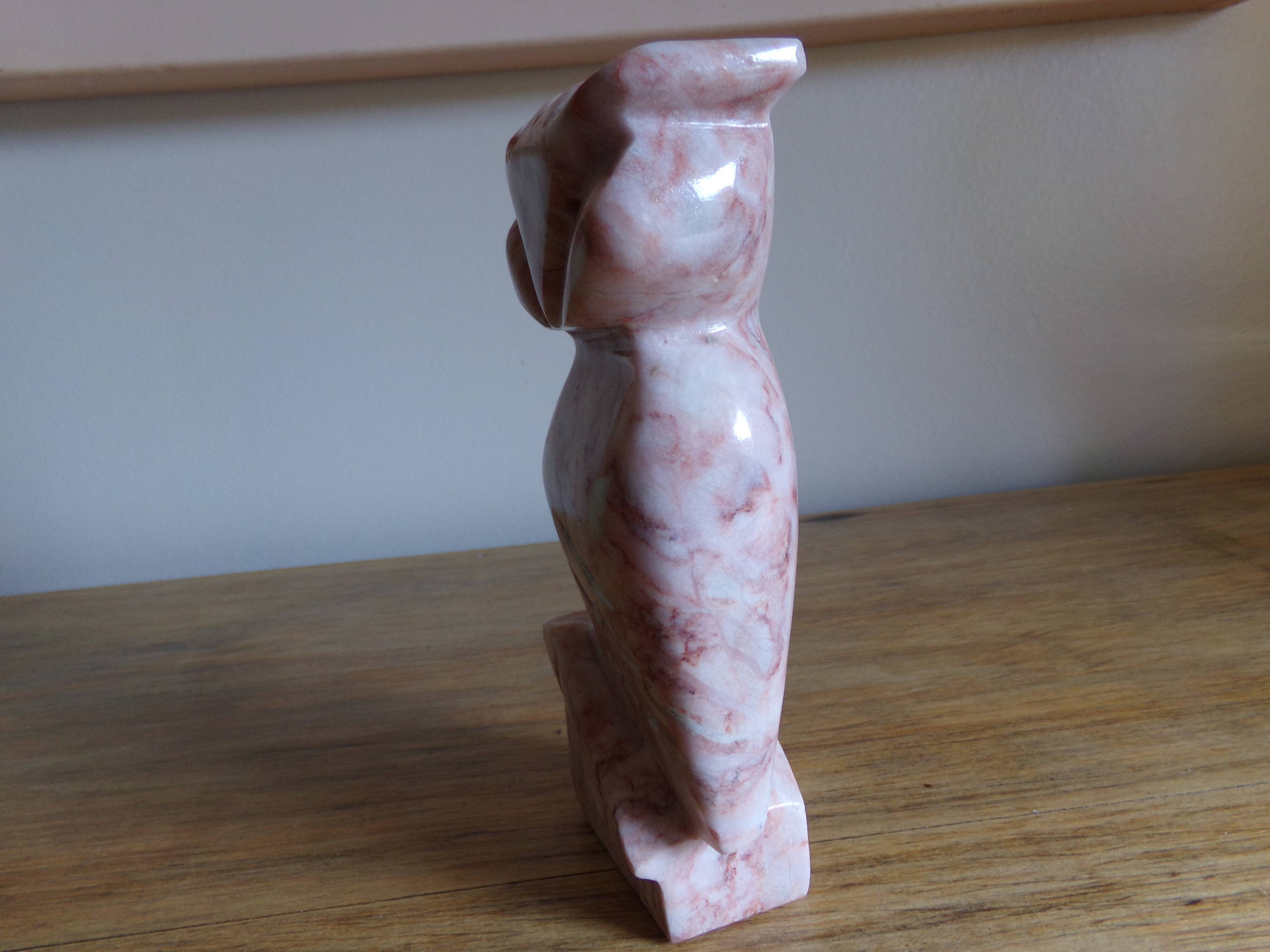 Pink marble owl paper press