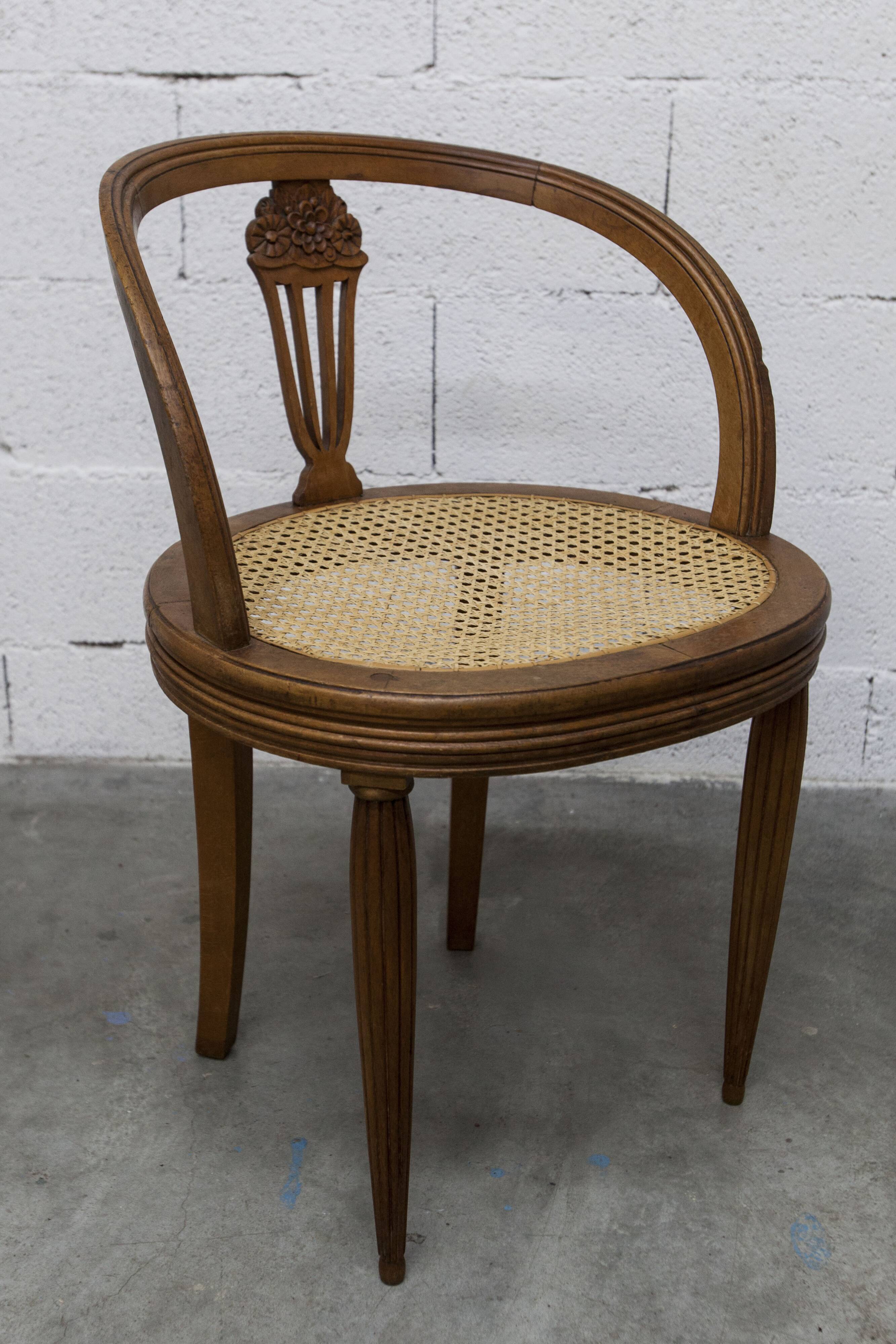 Vintage Louis XVI style chair – Cane seat, lyre-shaped back
