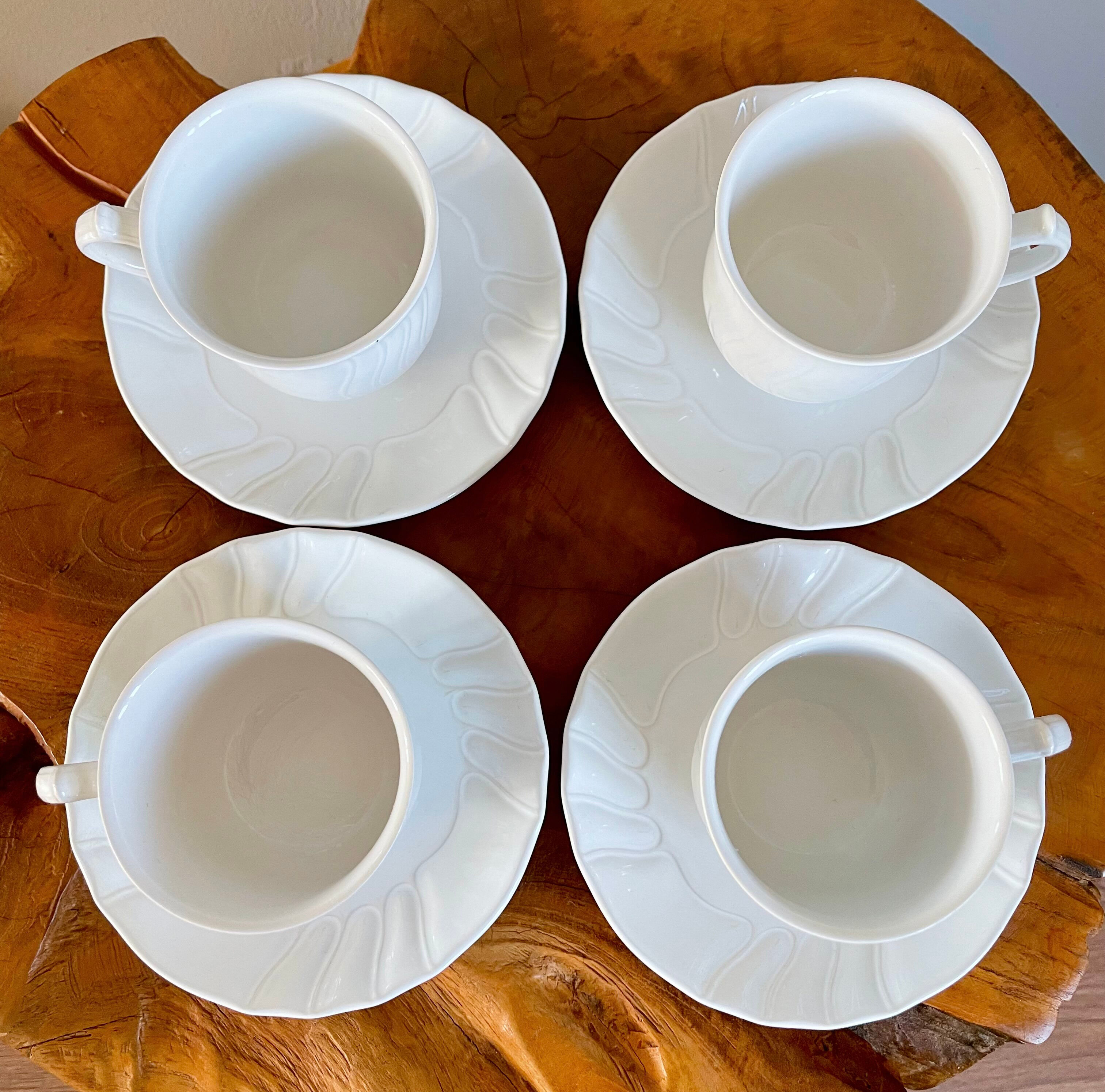 Villeroy & boch espresso or coffee cups with saucers, diamant series from the 1980s