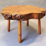Coffee table elm tree trunk 70s