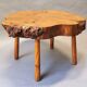 Table basse orme tronc d'arbre années 70