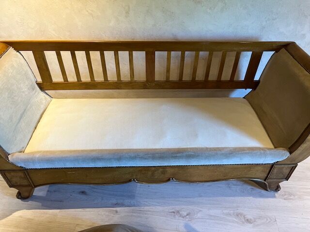 Sofa shaped boat wood and fabric