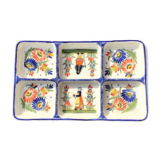 Dish with 6 compartments henriot quimper