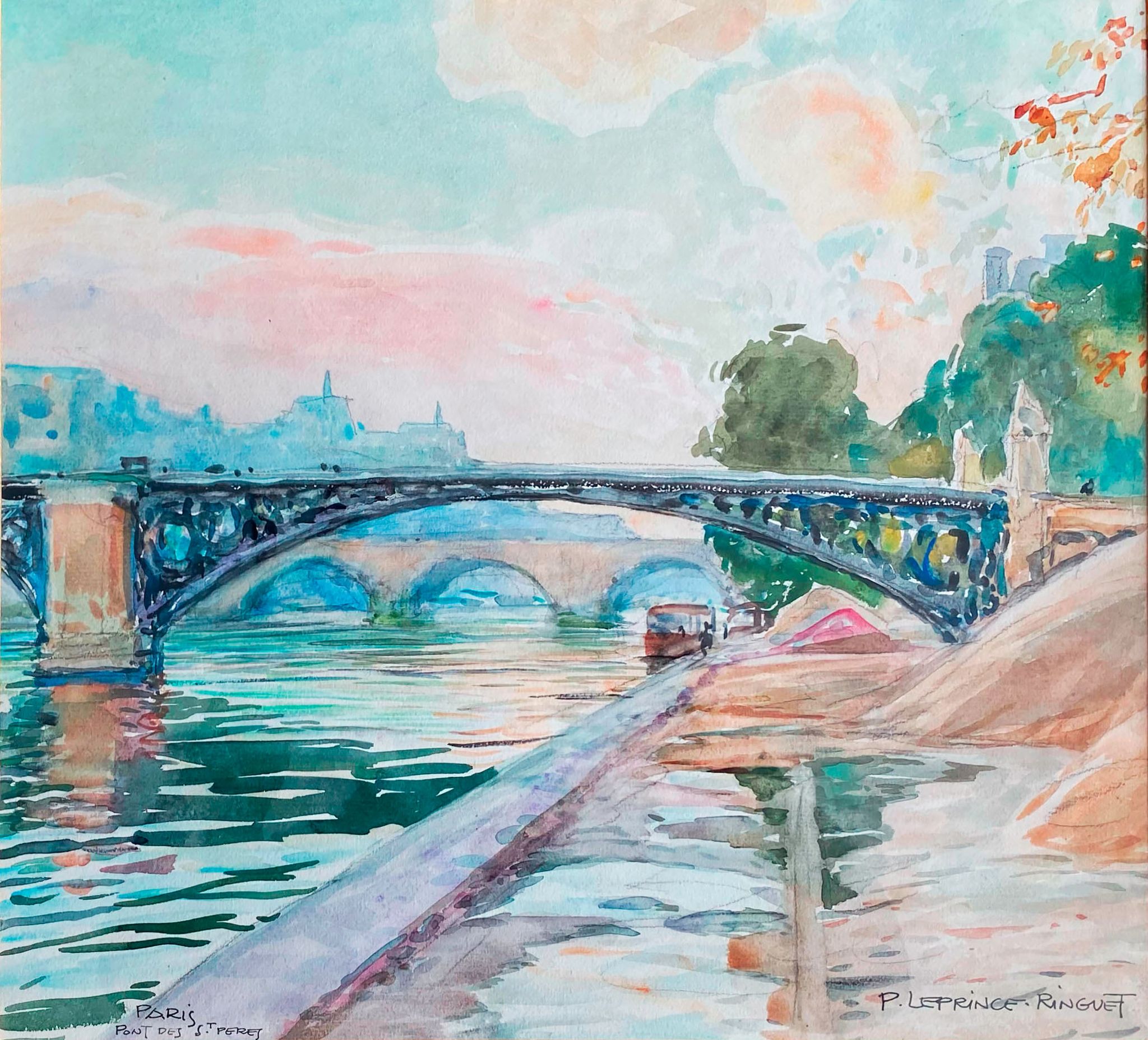 The Bridge of the Holy Fathers in Paris, by Pierre Emile le Prince Ringuet