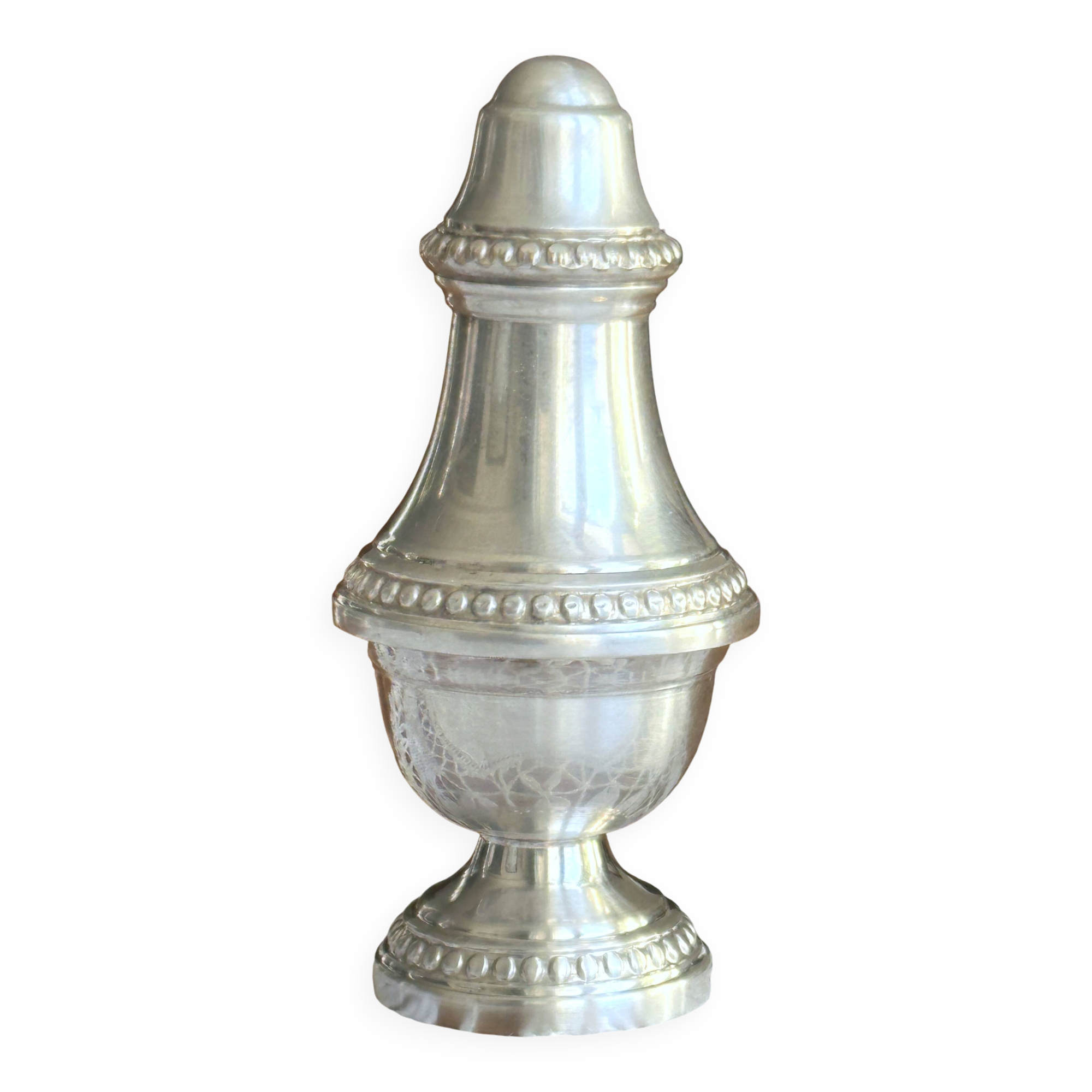 Silver-plated table salt cellar model Pearls