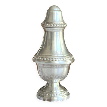 Salière de table en métal argenté modèle Perles