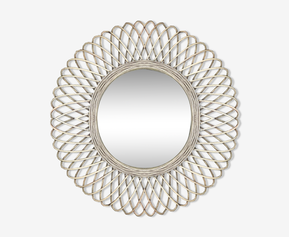 Miroir en rotin tressé naturel - 58 cm