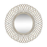 Natural braided rattan mirror diameter 58 cm