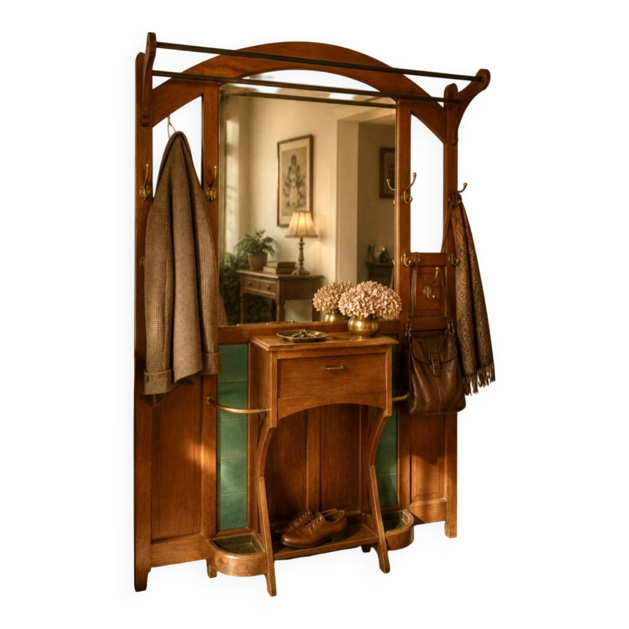 Large Art Deco coat rack