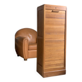 Vintage oak curtain filing cabinet