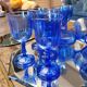 Blue glass walking glasses 1980