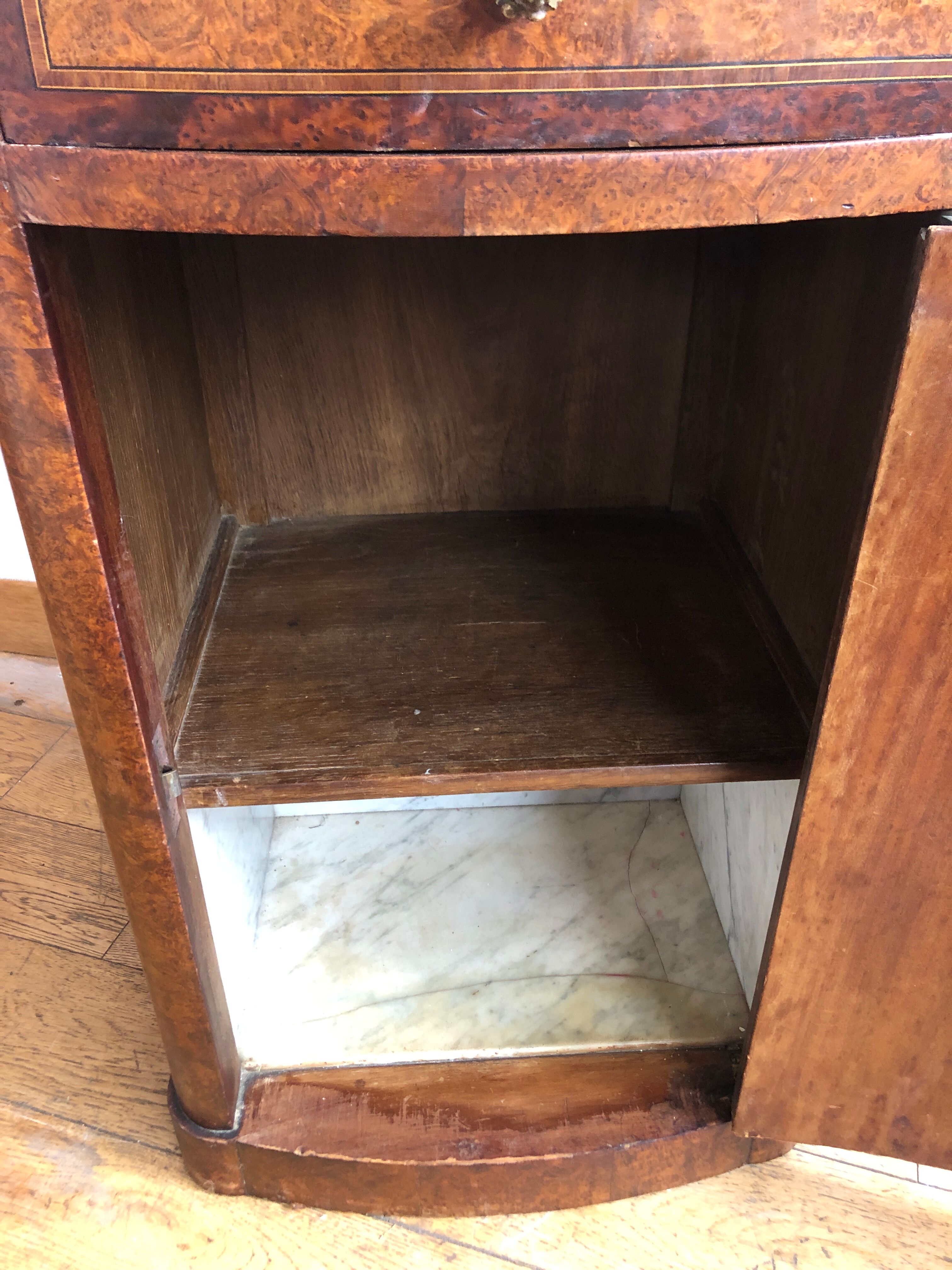 Marquetry bedside table