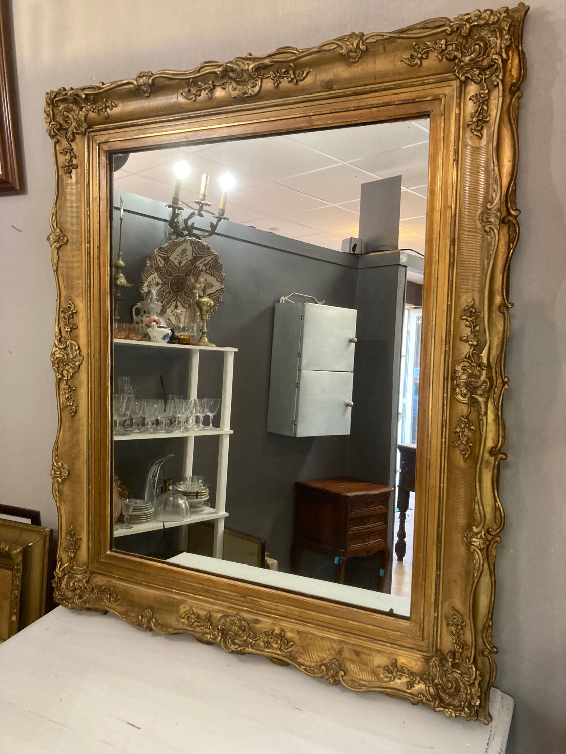 Golden mirror Louis XV 120x100cm