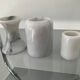 Series of 6 vintage candle holders in white marble 70s