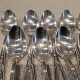 12 silver-plated metal teaspoons, Ercuis silversmith, Louis XV 29