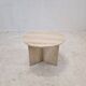 Table basse ou d'appoint ronde italienne en travertin, années 1980