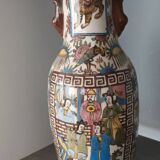Vase iranien kadjar ancien balustre perse iznik faience émaillé polychrome xixe