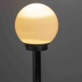 Chrome floor lamp with large opaline globe, Italy 1970s