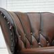 Fauteuil danois des années 1930, cuir marron, velours.