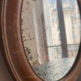 Vintage round mirror stitched ice 29 X 29cm