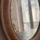 Miroir rond vintage glace piquée 29 X 29cm