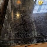 "Louis XIV" style commode with green Alpine marble and walnut burl.