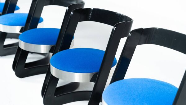 Set of 6 Chairs by Willy Rizzo for Mario Sabot, Italy, 1970s - New Upholste