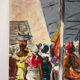 Market in Dakar, oil on panel signed G Vignesoult.