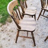 Set of 4 mountain style chairs from the 60s in beech