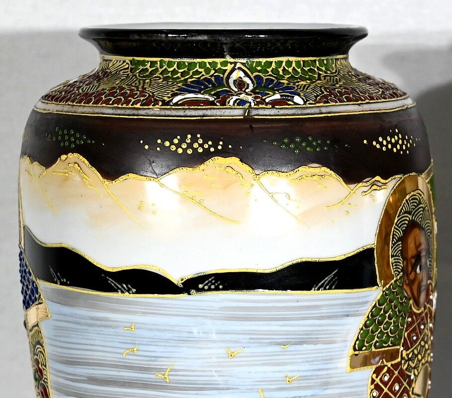 Pair of satsuma vases in japanese porcelain – early twentieth