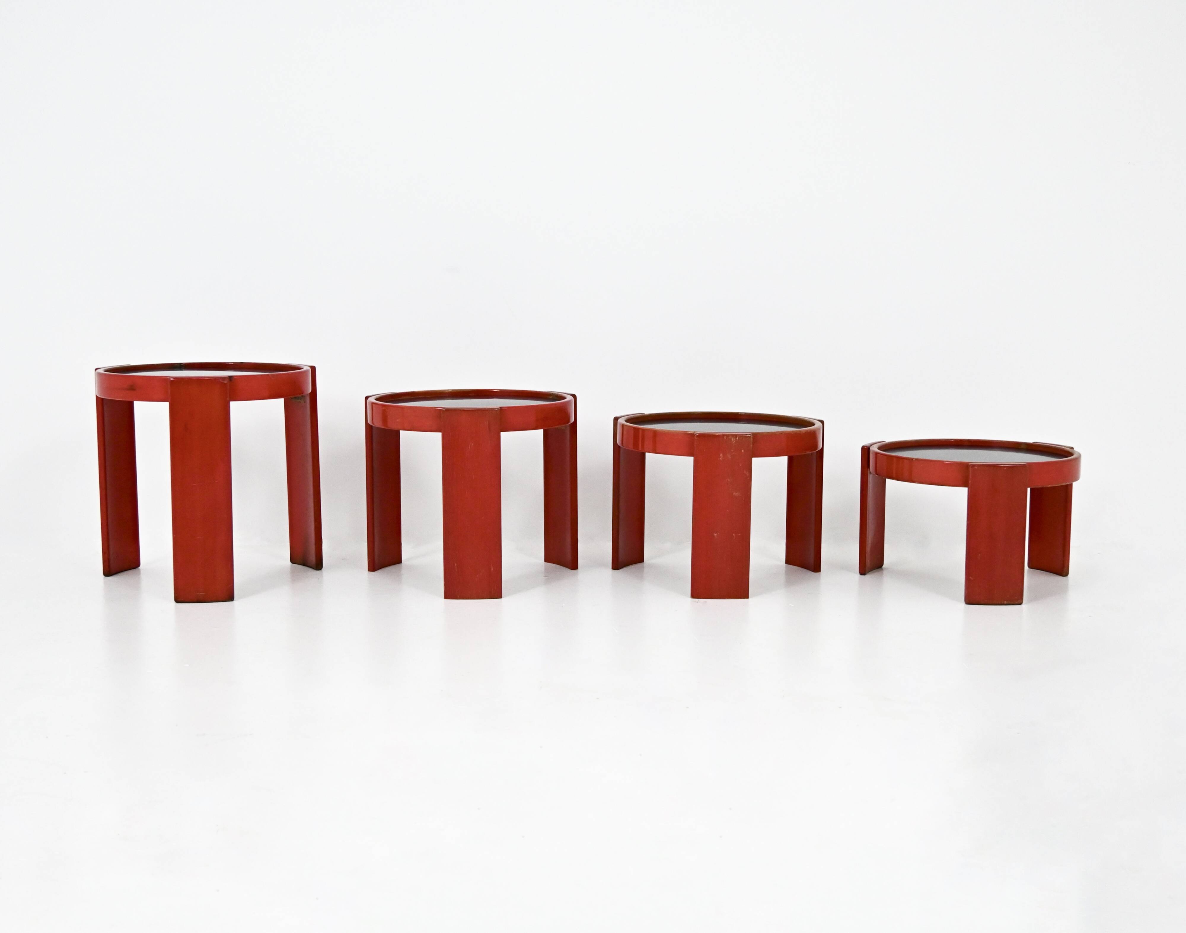 Nest tables model 780 by Gianfranco Frattini for Cassina, 1960s.