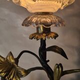 brass and pewter floral lamp 1900 art nouveau murano tulip 37x16