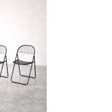 Vintage Mid-Century Modern Minimalist Black Metal Åland Chair from Ikea