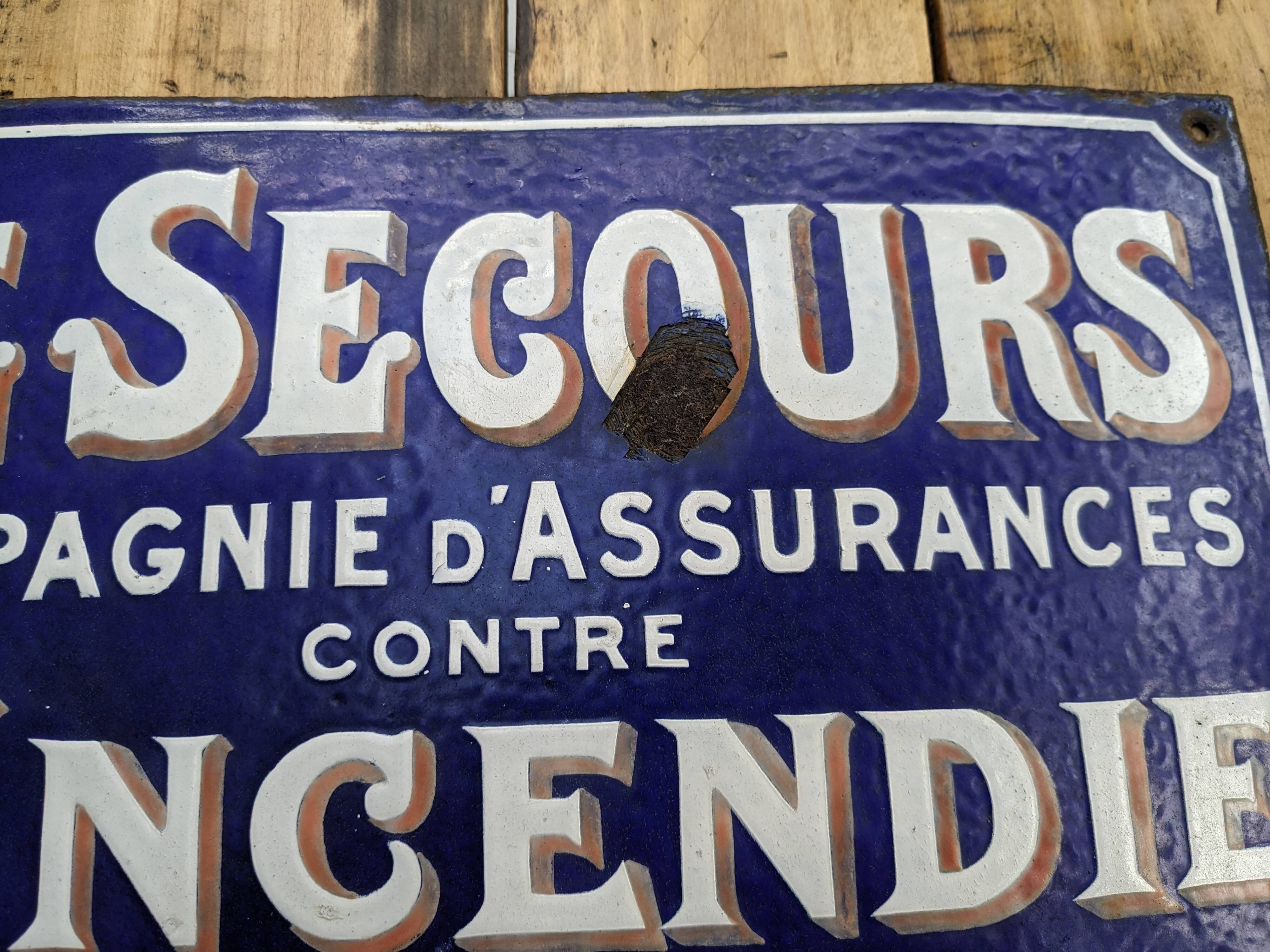 Enamelled plaque "The rescue" insurance company 1910/1920