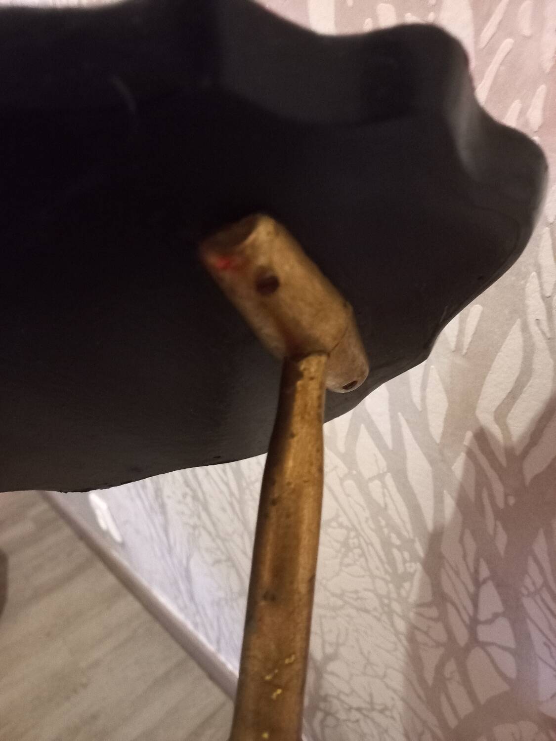 Wooden stool, bamboo legs