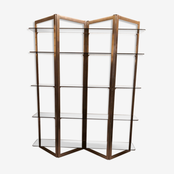 Pierre Vandel metal and glass shelves, 70s