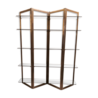 Pierre Vandel metal and glass shelves, 70s