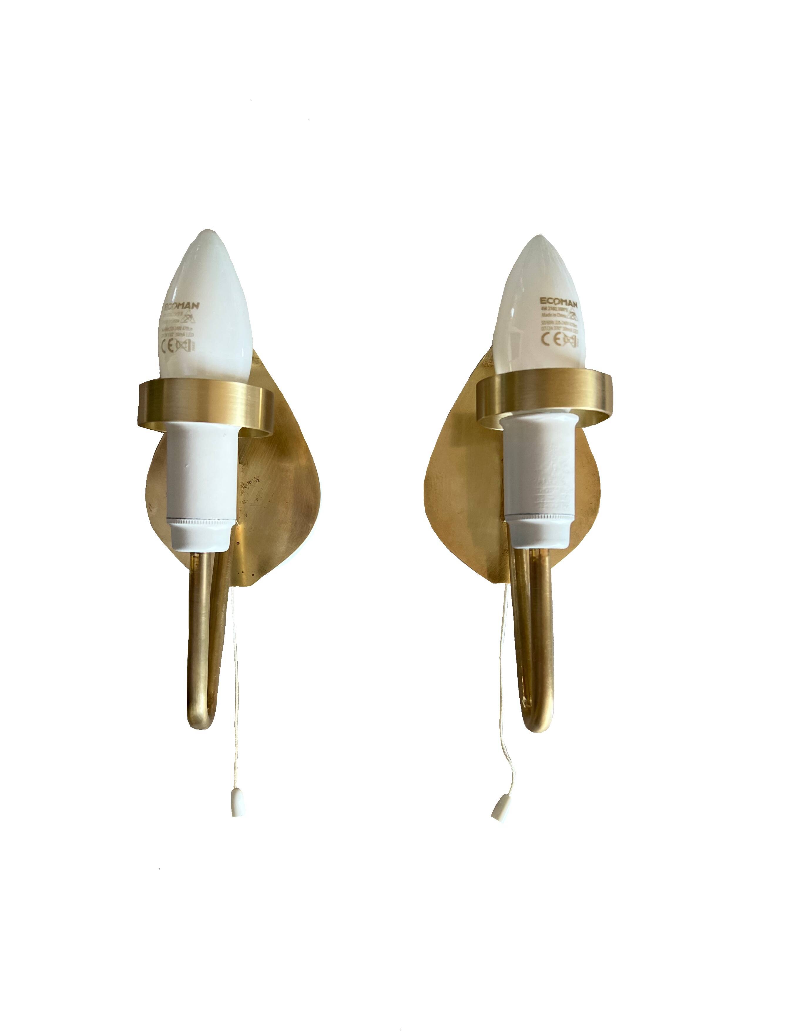 Pair of Mid-Century Glass Sconces