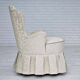 1950s, Danish armchair, reupholstered, creamy/white floral fabric.
