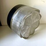 Vintage Scandinavian Midcentury wall or ceiling light in metal & glass
