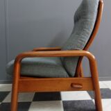 Teak and Grey highback chair by Dyrlund 1970s