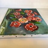 Painting bouquet of flowers oil on canvas signed