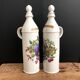 Porcelain bottle duo for mirabelle and raspberry brandy