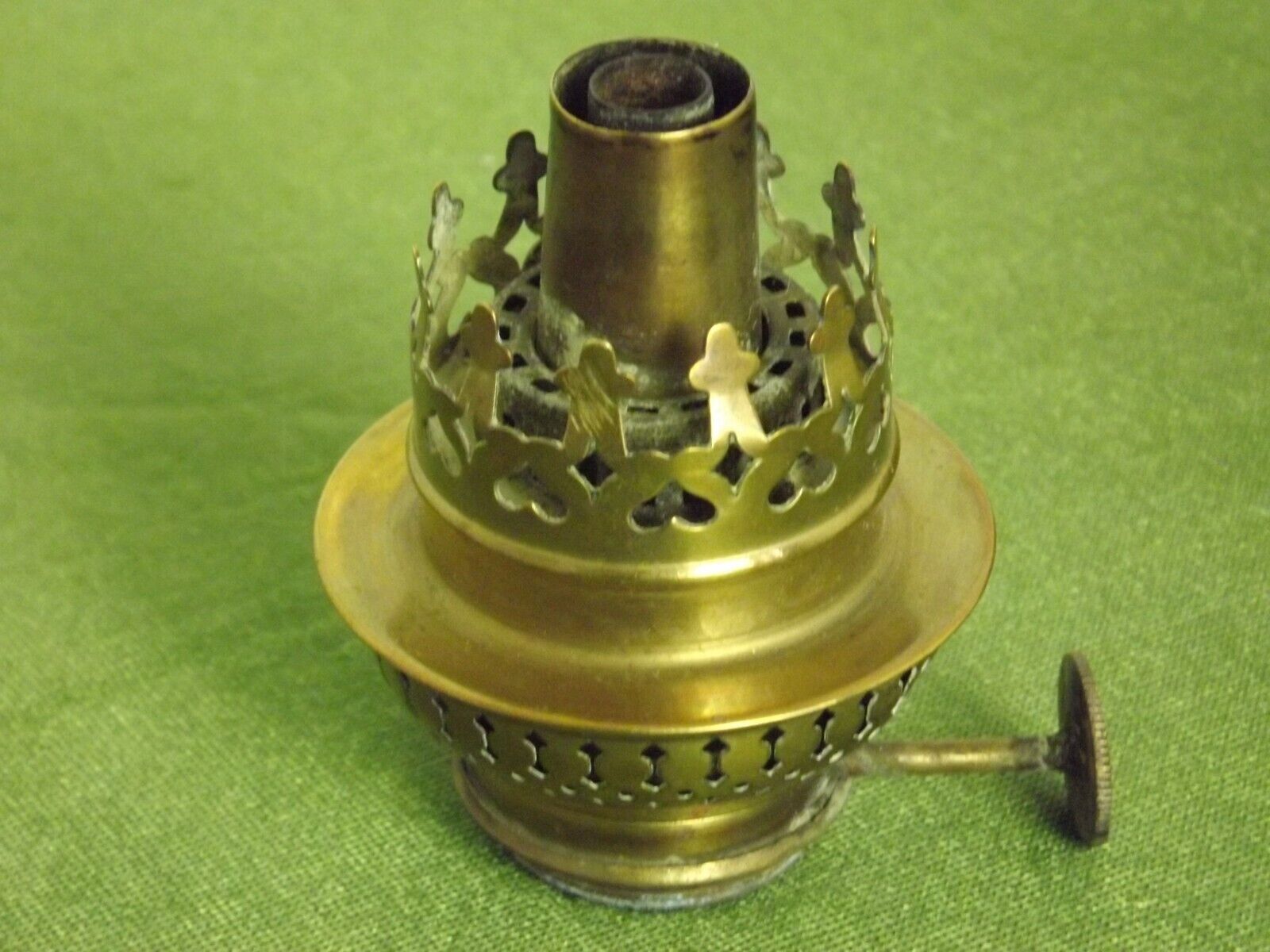 2 French Antique Cranberry Glass Oil Lantern Reservoirs Etched Gold Flowers 3984