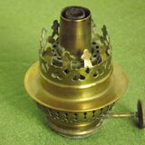 2 French Antique Cranberry Glass Oil Lantern Reservoirs Etched Gold Flowers 3984