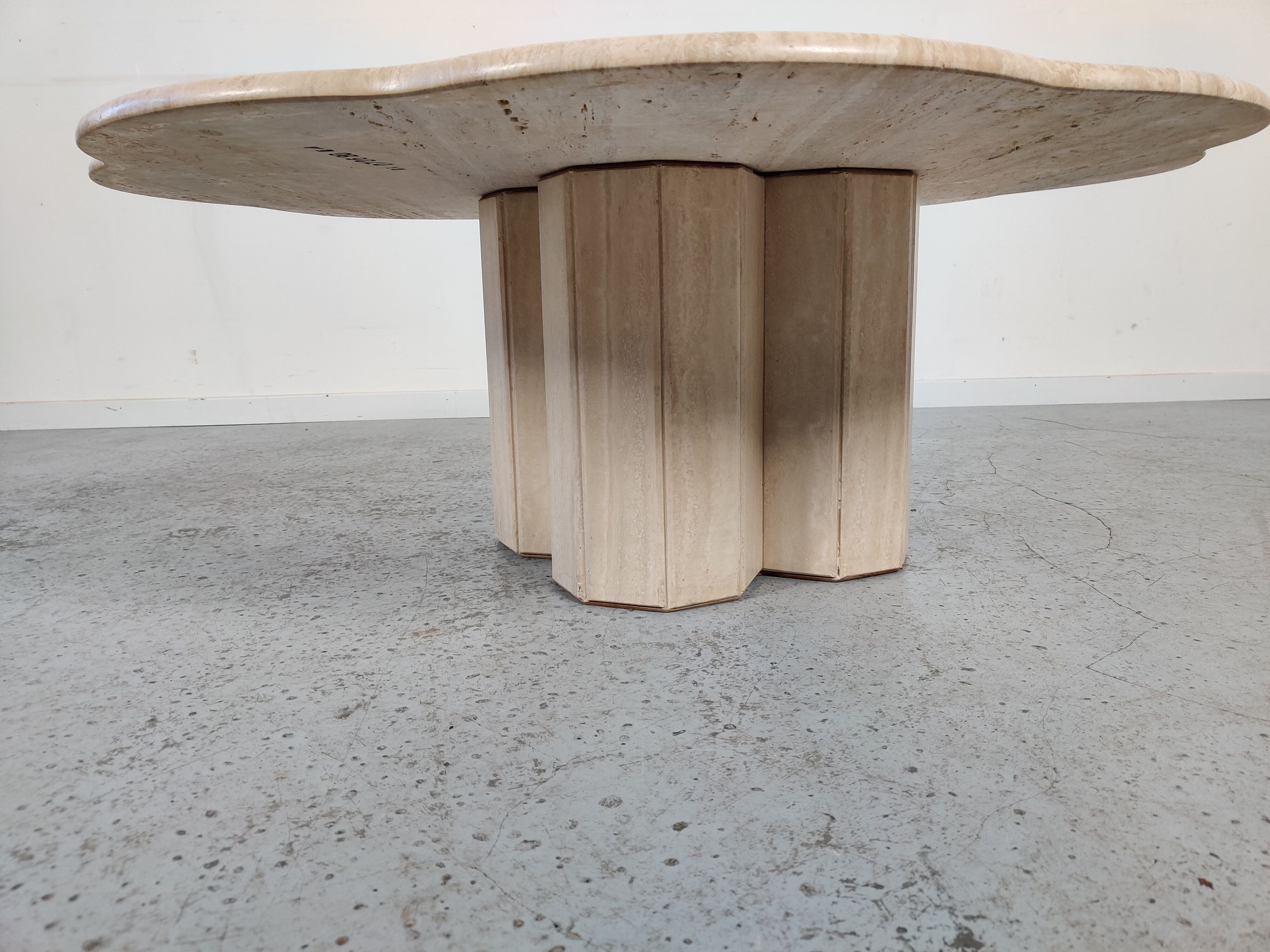 Travertine coffee table "cloud", 80s