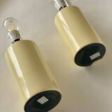 Paire de lampes anglaises céramique jaune