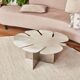 Table basse feuille Monstera – Acier inox brossé – Design sculptural