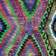 Vintage Turkish Kilim 340x183 cm wool kelim rug Large Purple, Green, Black, Blue